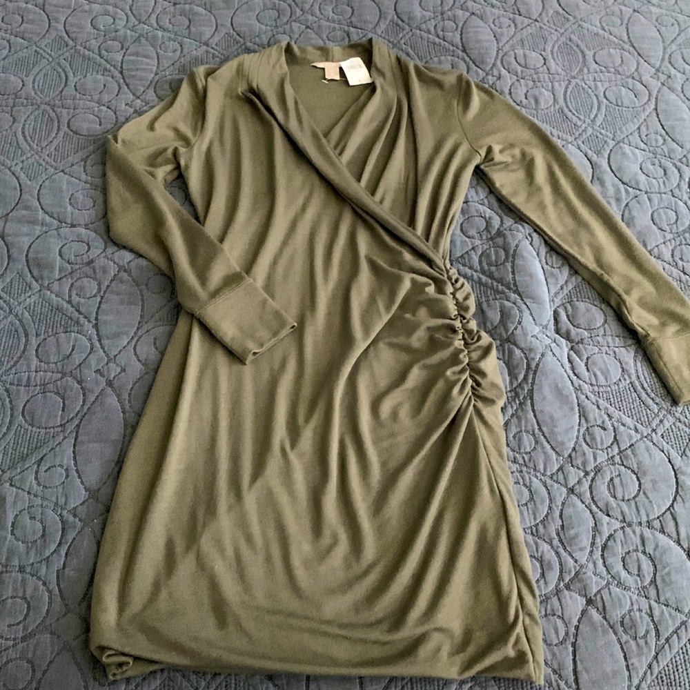 Olive Green Fitted Dress